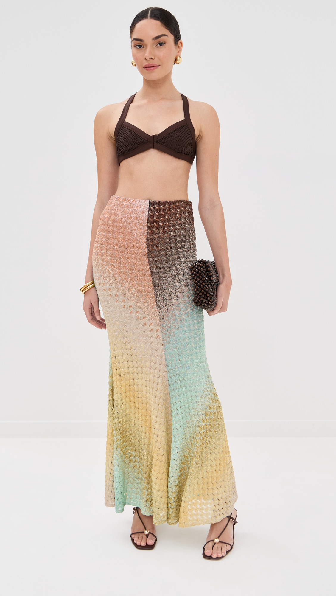 Long Metallic Skirt - 4