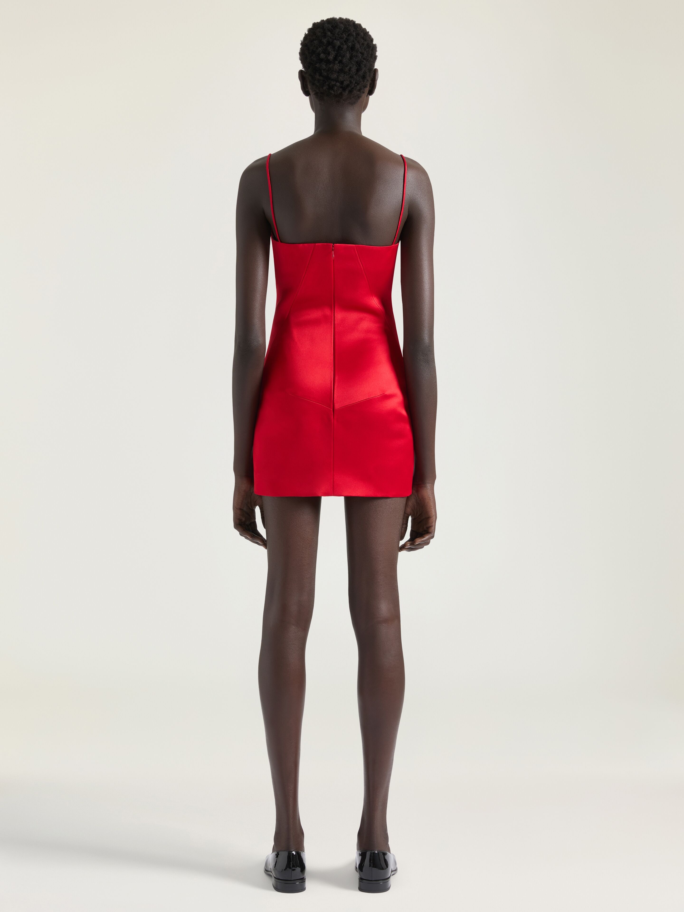 SLICED MINI DRESS IN SATIN - 3