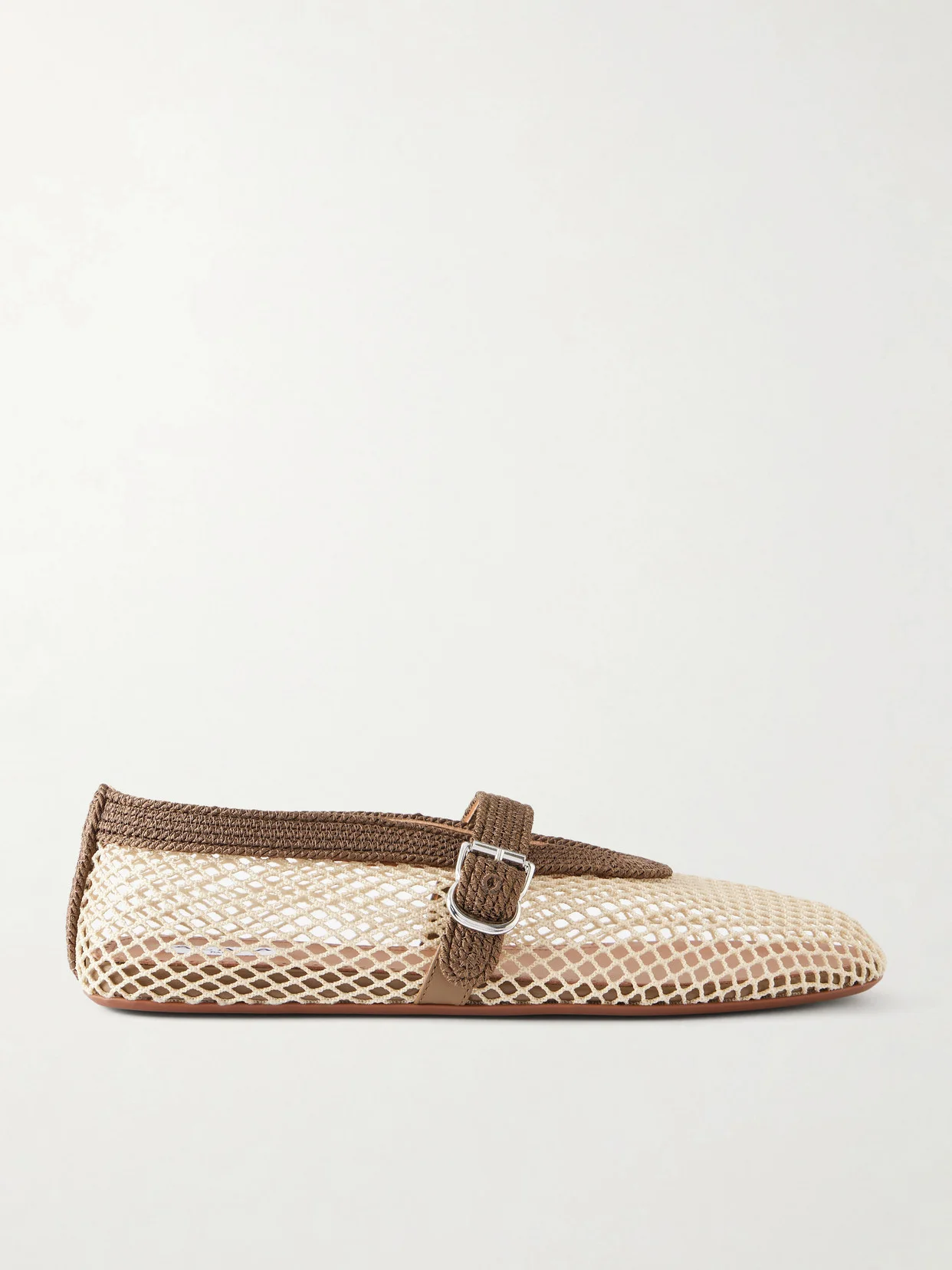 Embroidered Satin-cord And Mesh Ballet Flats - 1