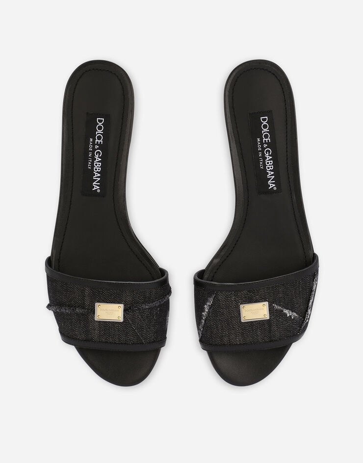 Patchwork denim sliders - 4