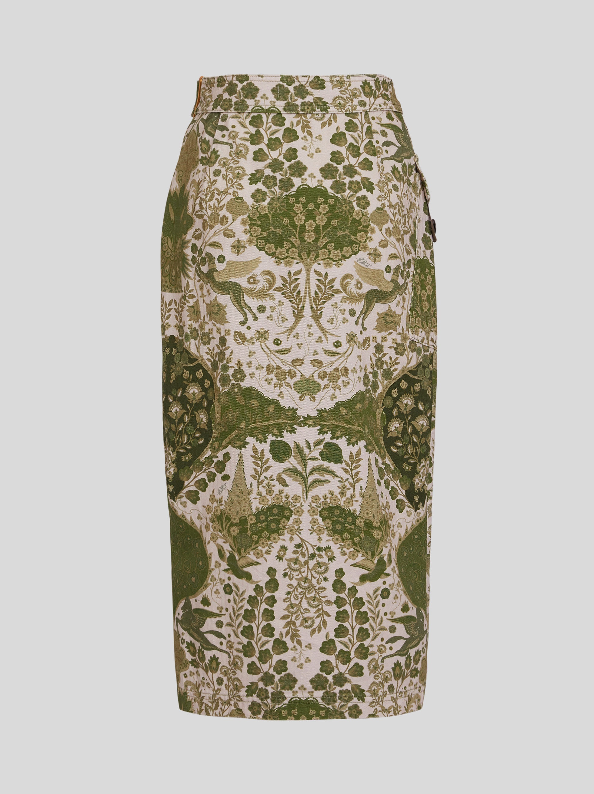 PRINTED COTTON WRAP SKIRT - 5