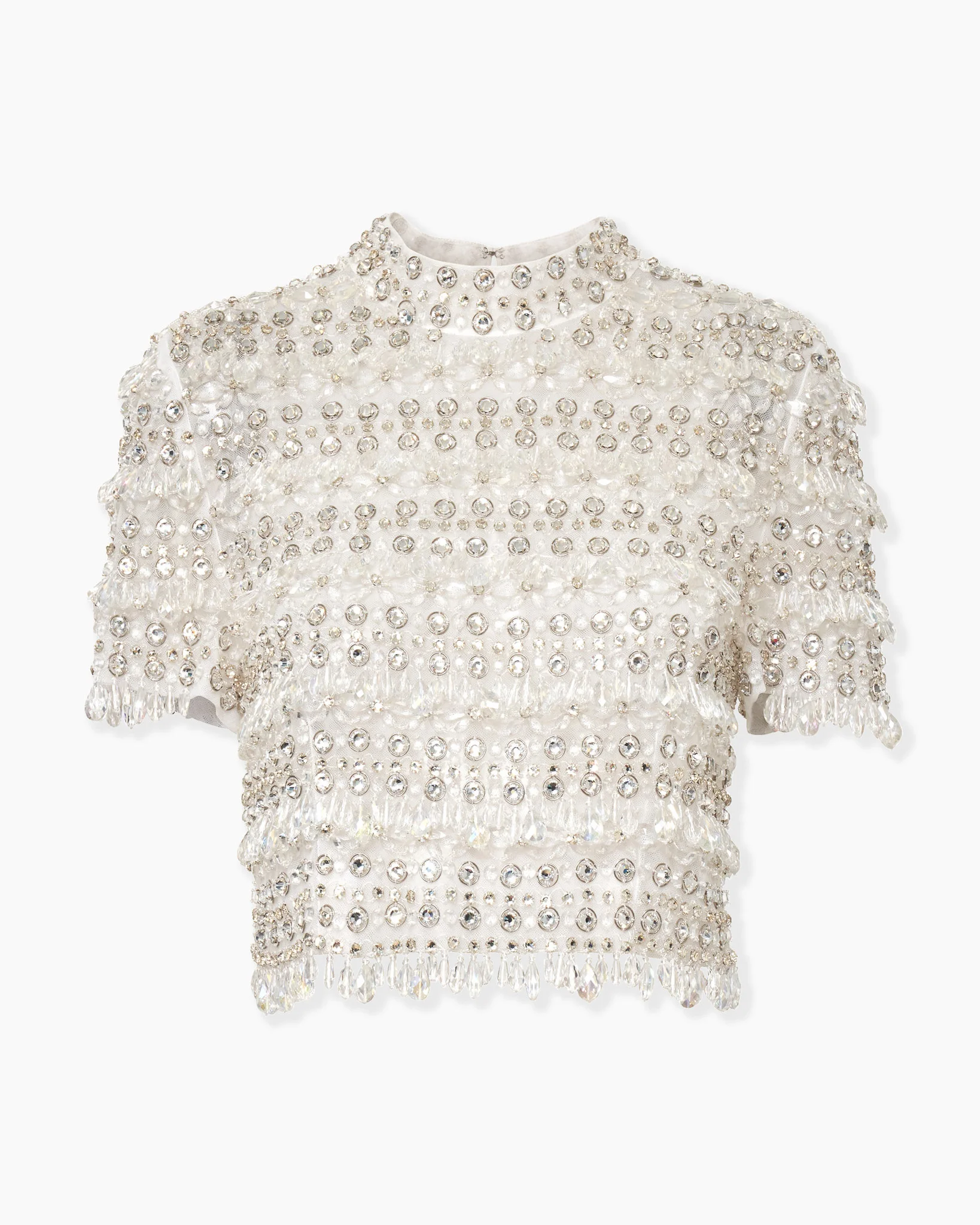 Crystal-Embroidered Crop Top - 1