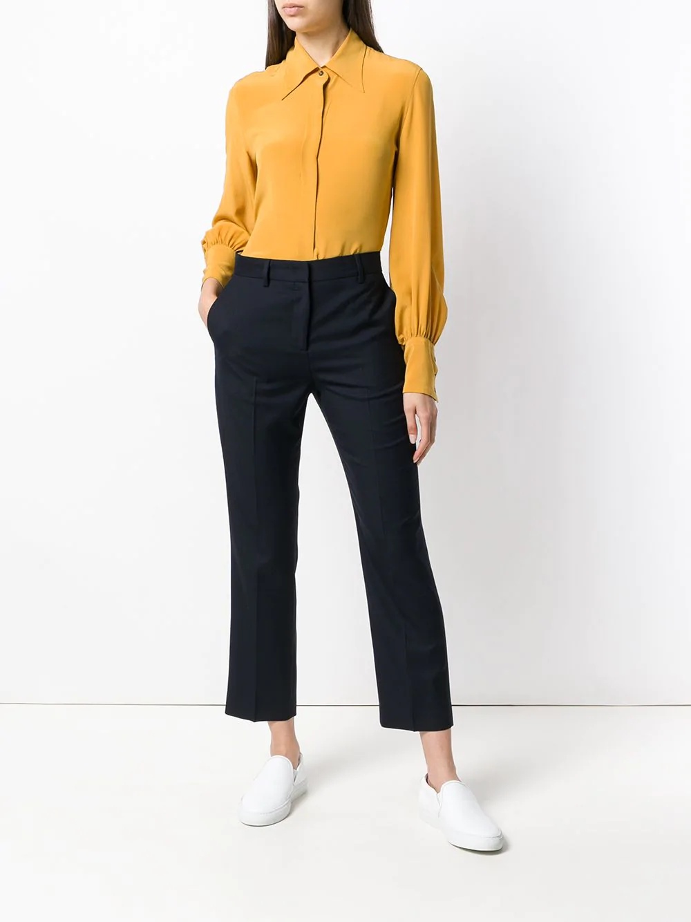 cropped slim-fit trousers - 2