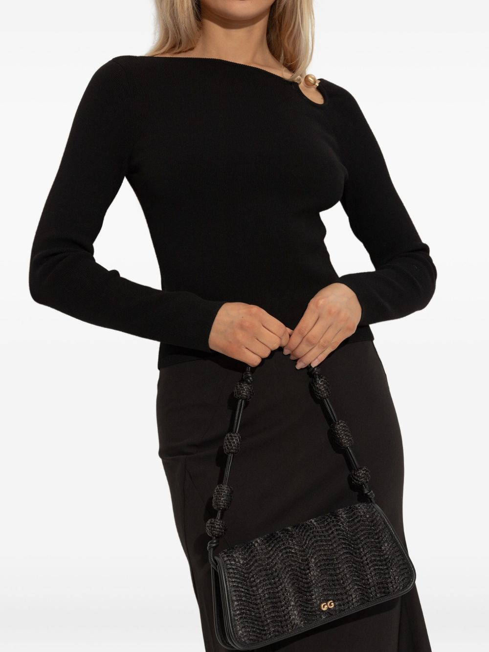 small Sunniva raffia shoulder bag - 2