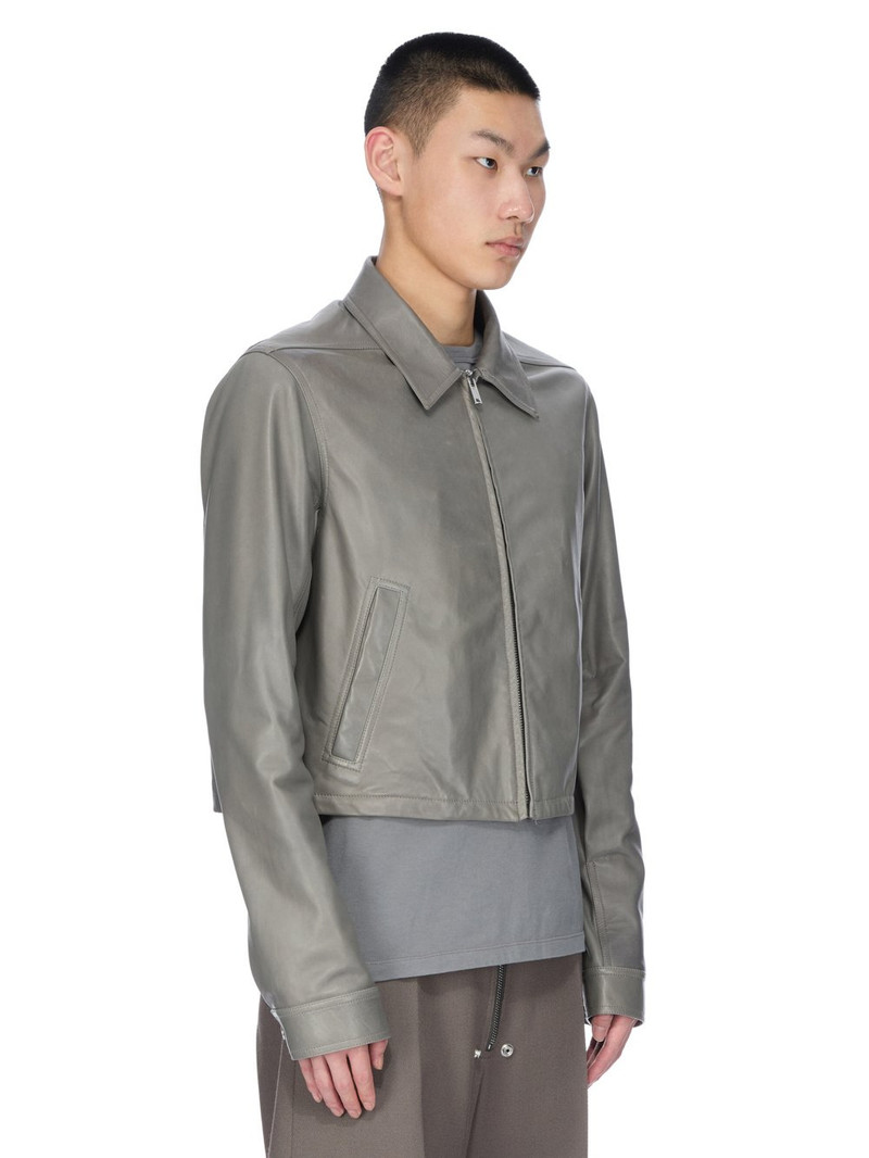 Alice Brad Slim-Fit Waxed-Leather Jacket Gray 2