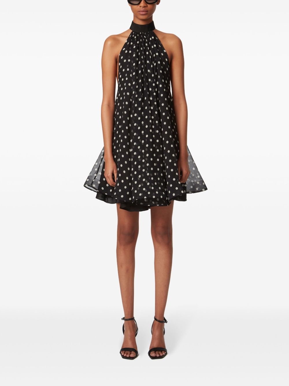 peplum-hem halterneck mini dress - 2