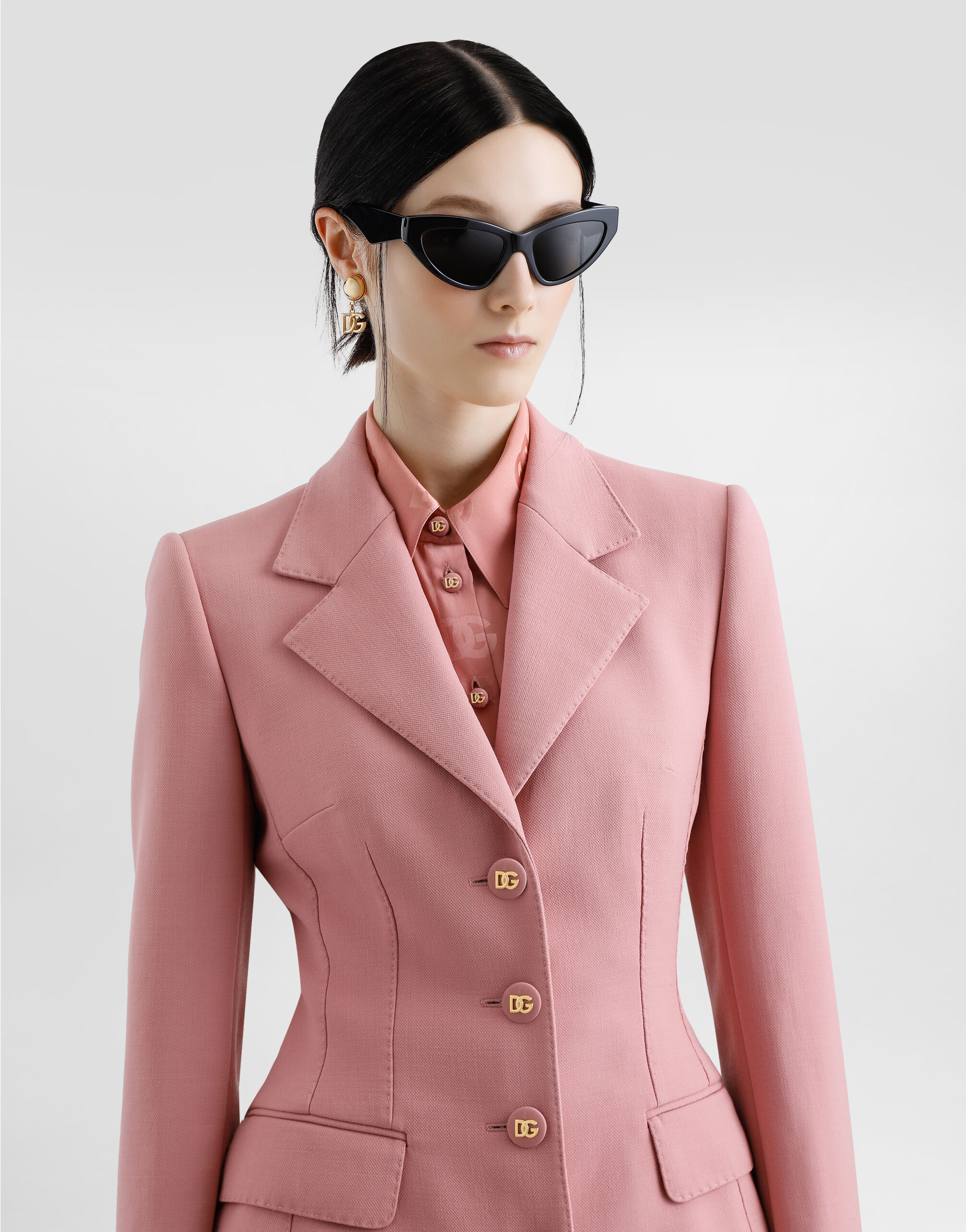 Single-breasted wool crepe Dolce jacket - 5