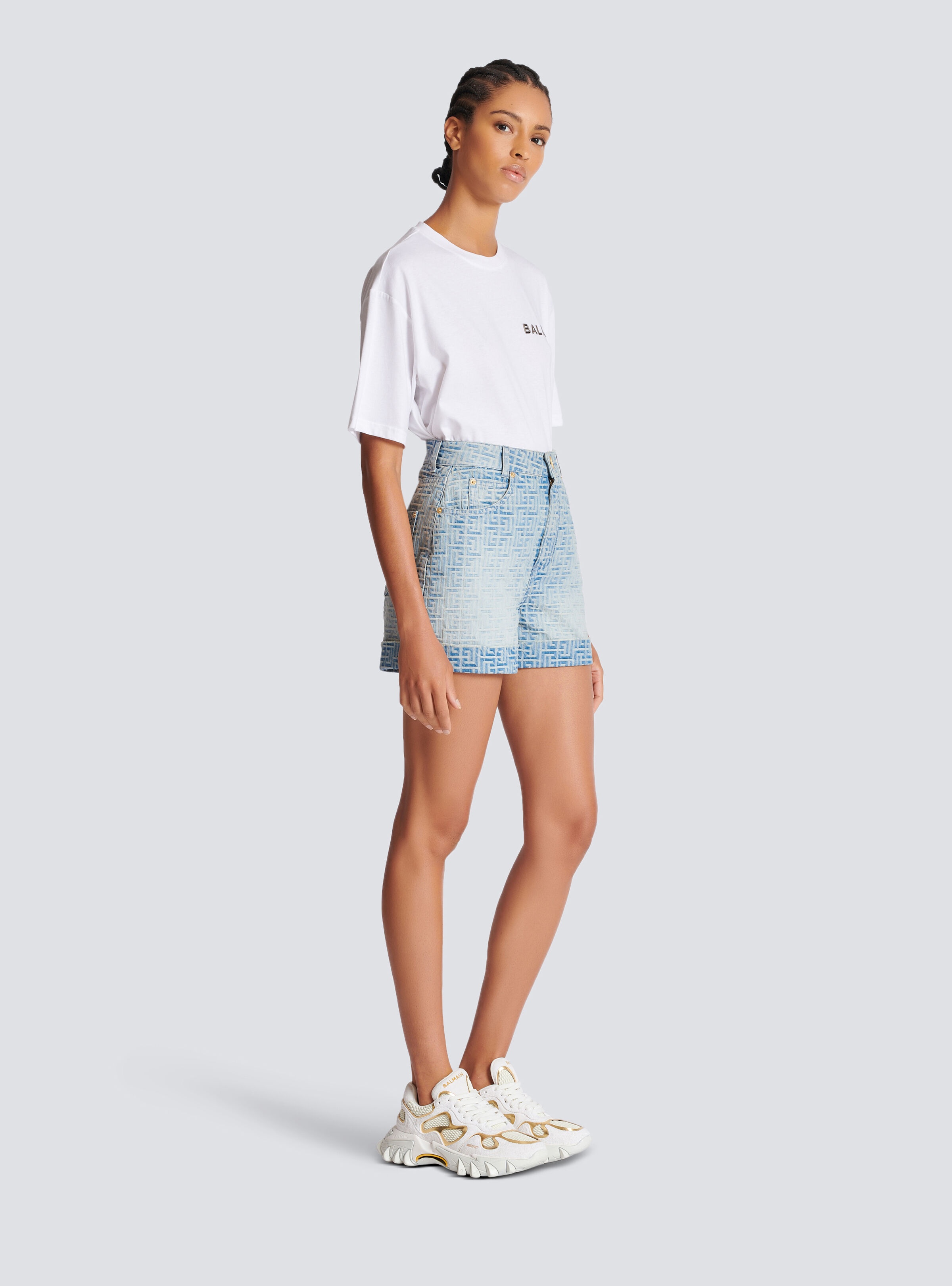 Monogram denim short - 3