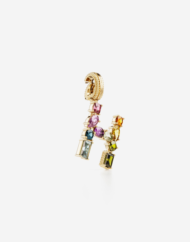 Dolce & Gabbana Charm H Lettering 18-carat yellow gold and multicolored gems outlook