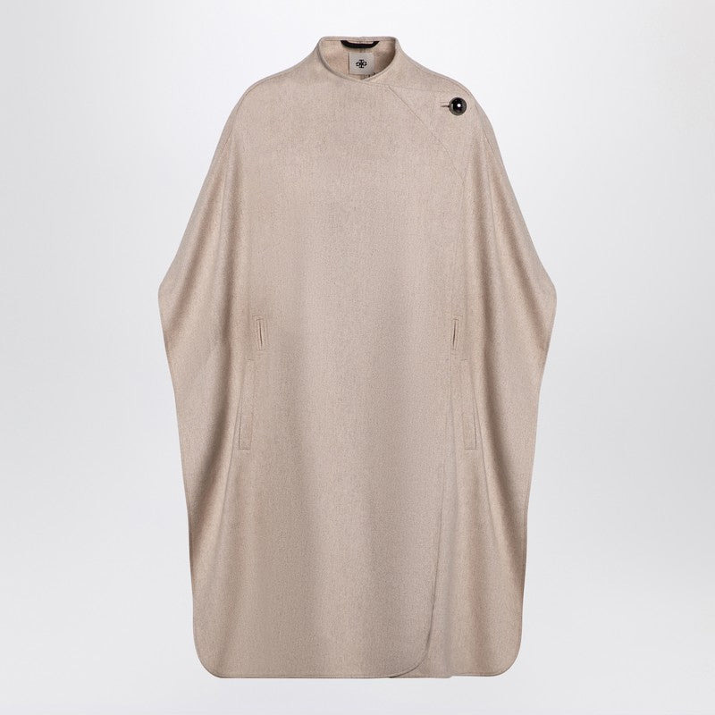 BEIGE WOOL-BLEND CAPE - 1