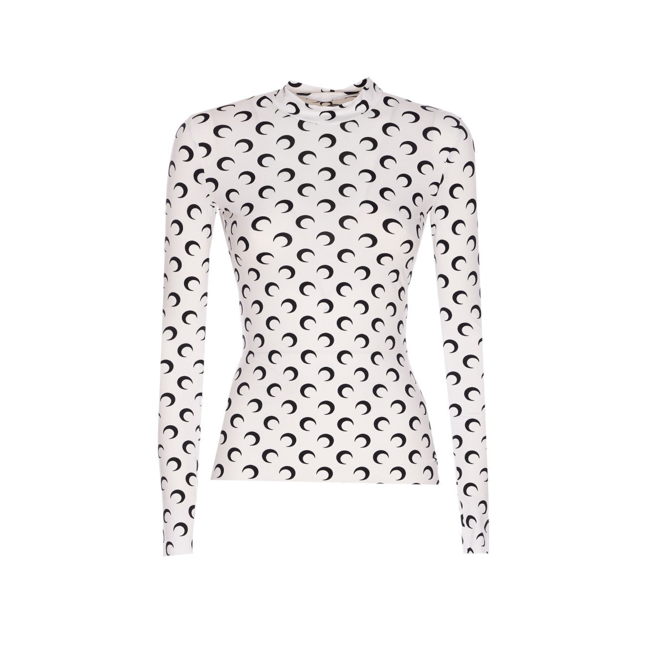 Marine Serre Women Recycled Moon Jersey Second Skin Highneck Top - 1