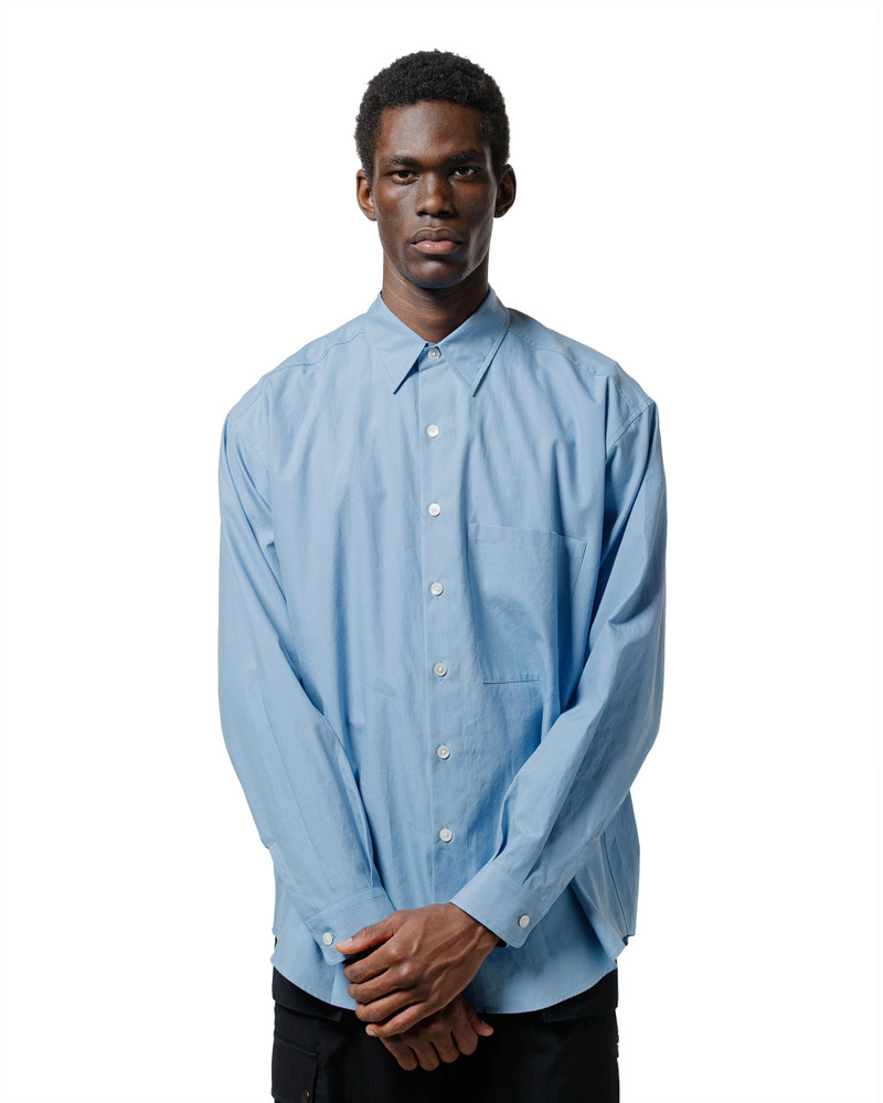 AURALEE Washed Finx Twill Big Shirt Blue outlook