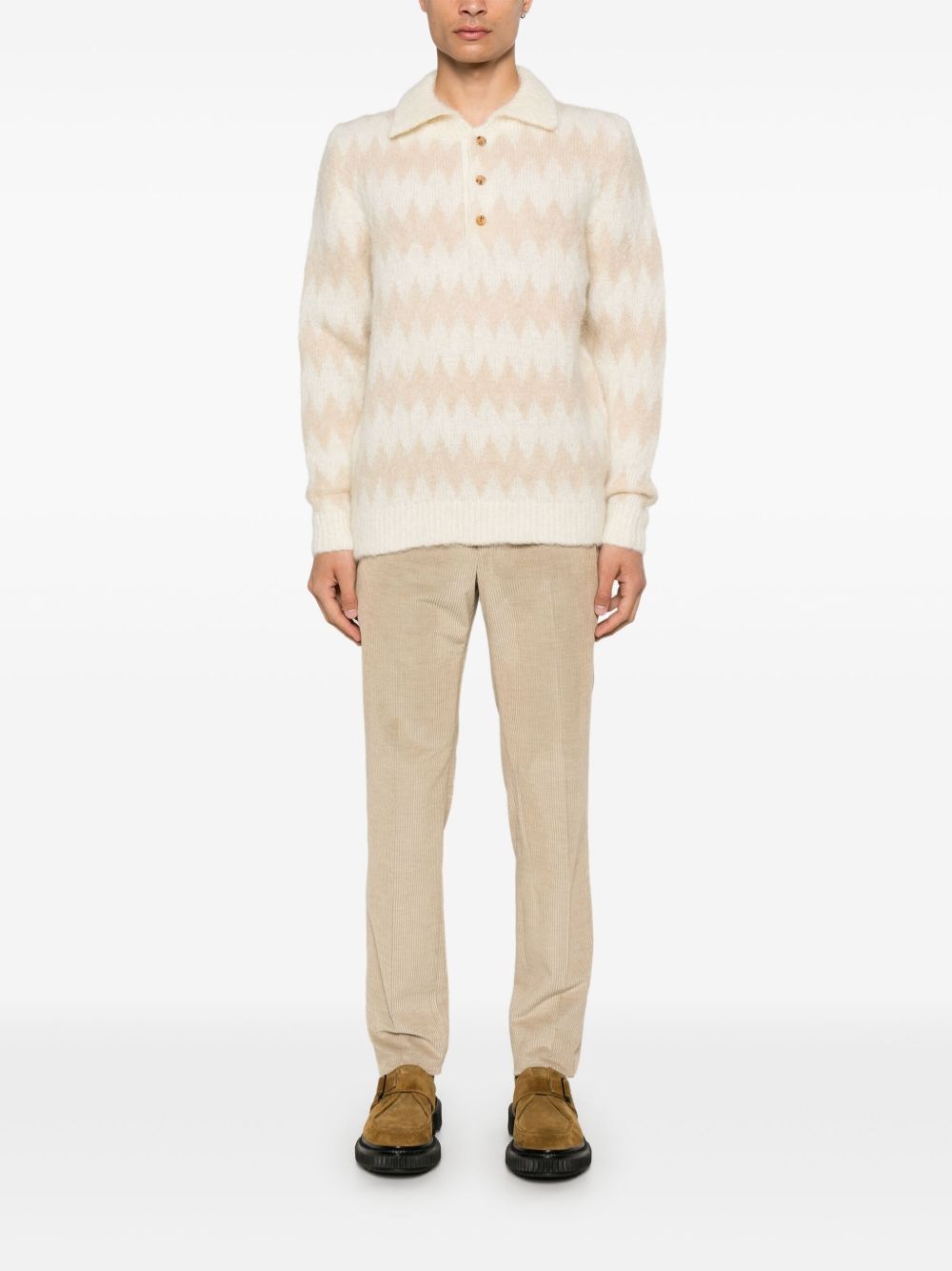 zigzag polo sweater - 2