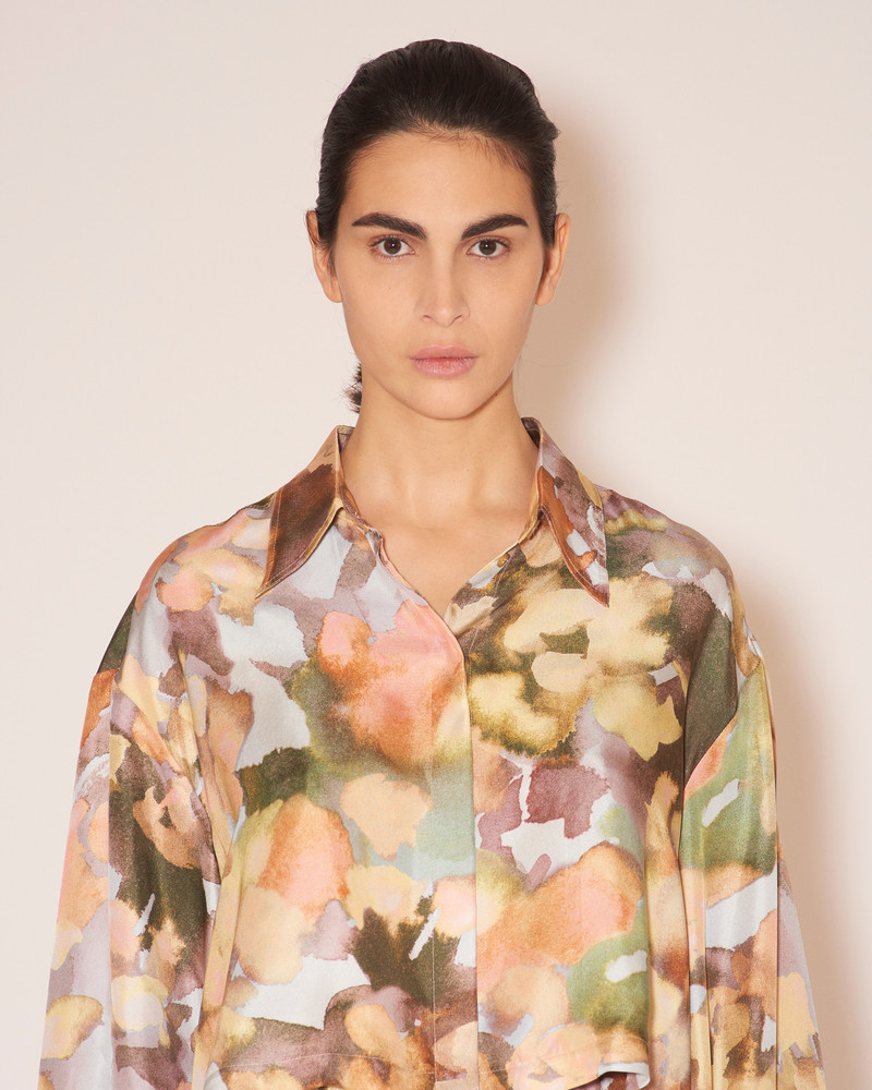 MOREEN - Twill silk point-collar jacket - Watercolor 6