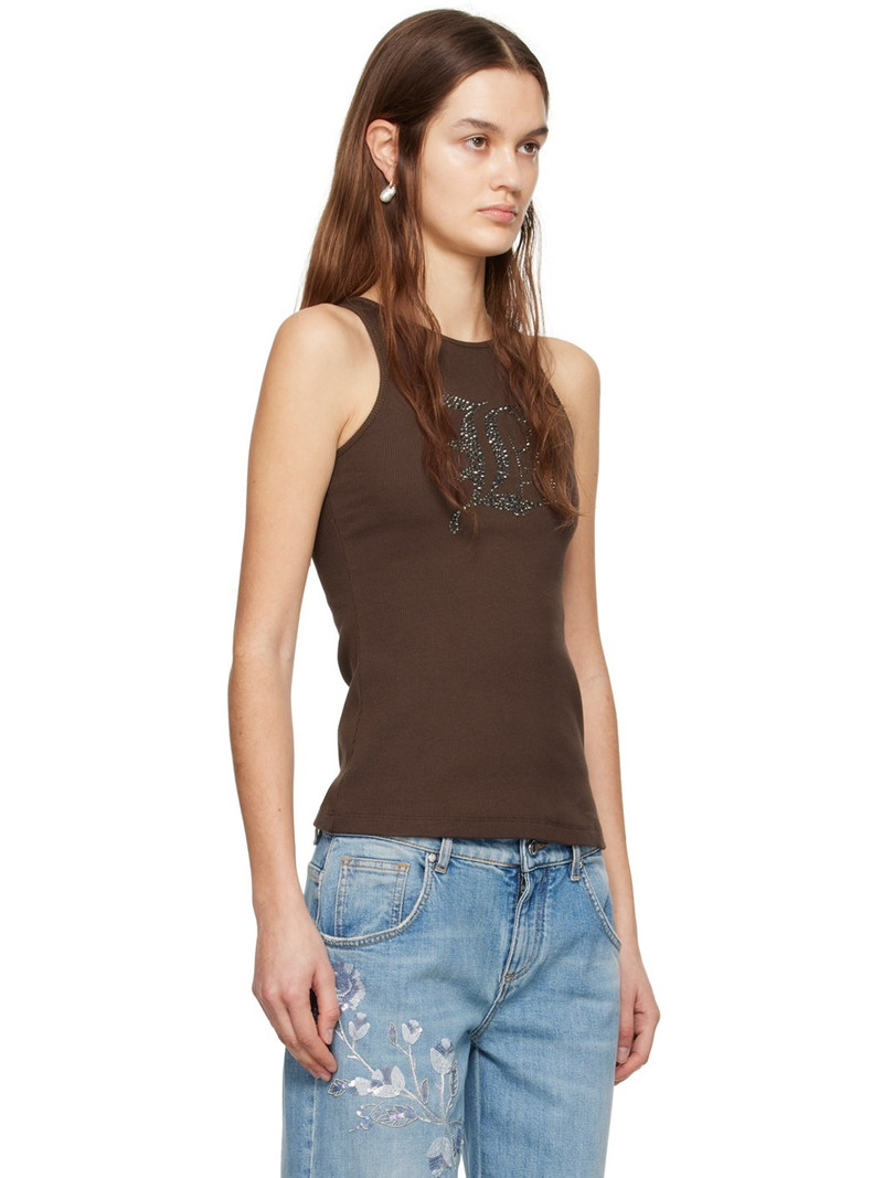 Blumarine Brown Graphic Tank Top outlook