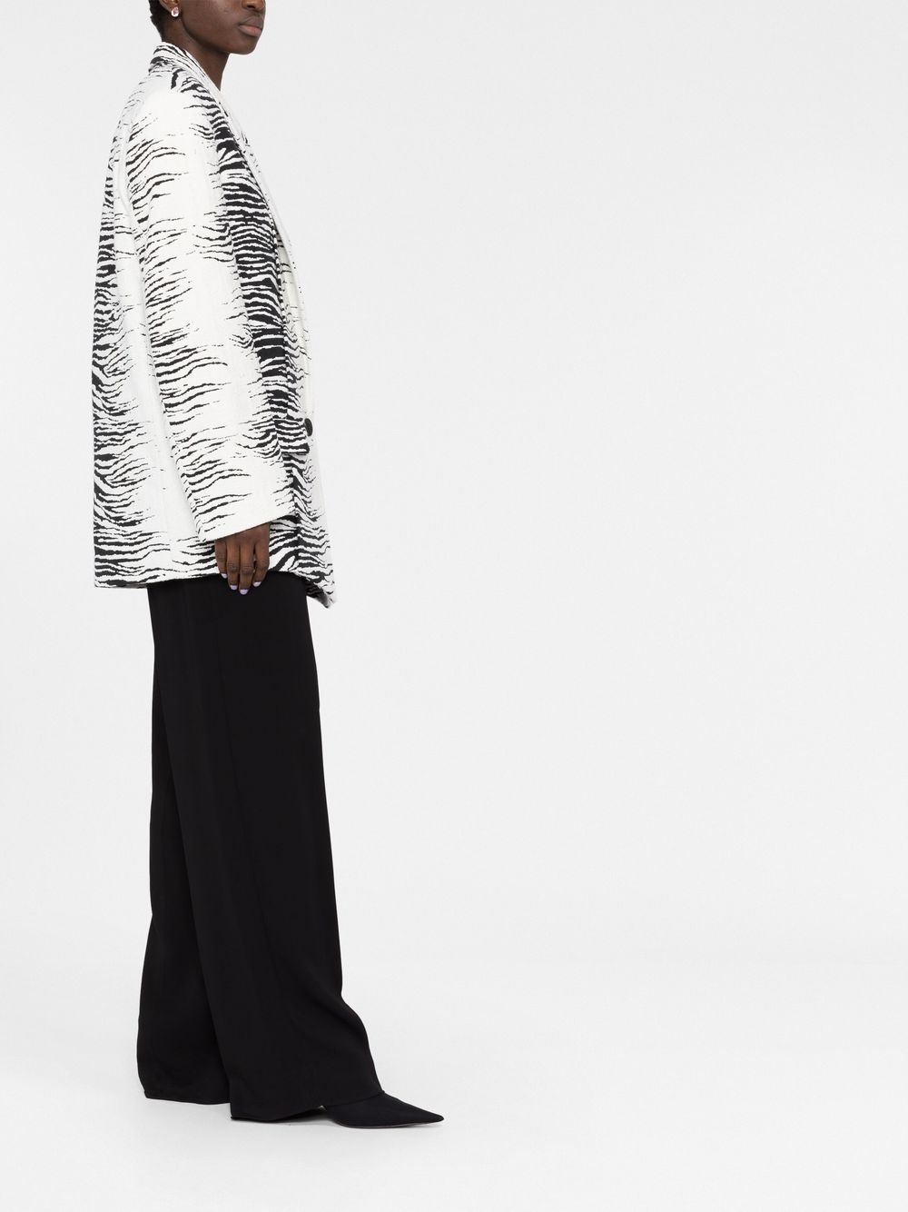 zebra-print single-breasted blazer - 6