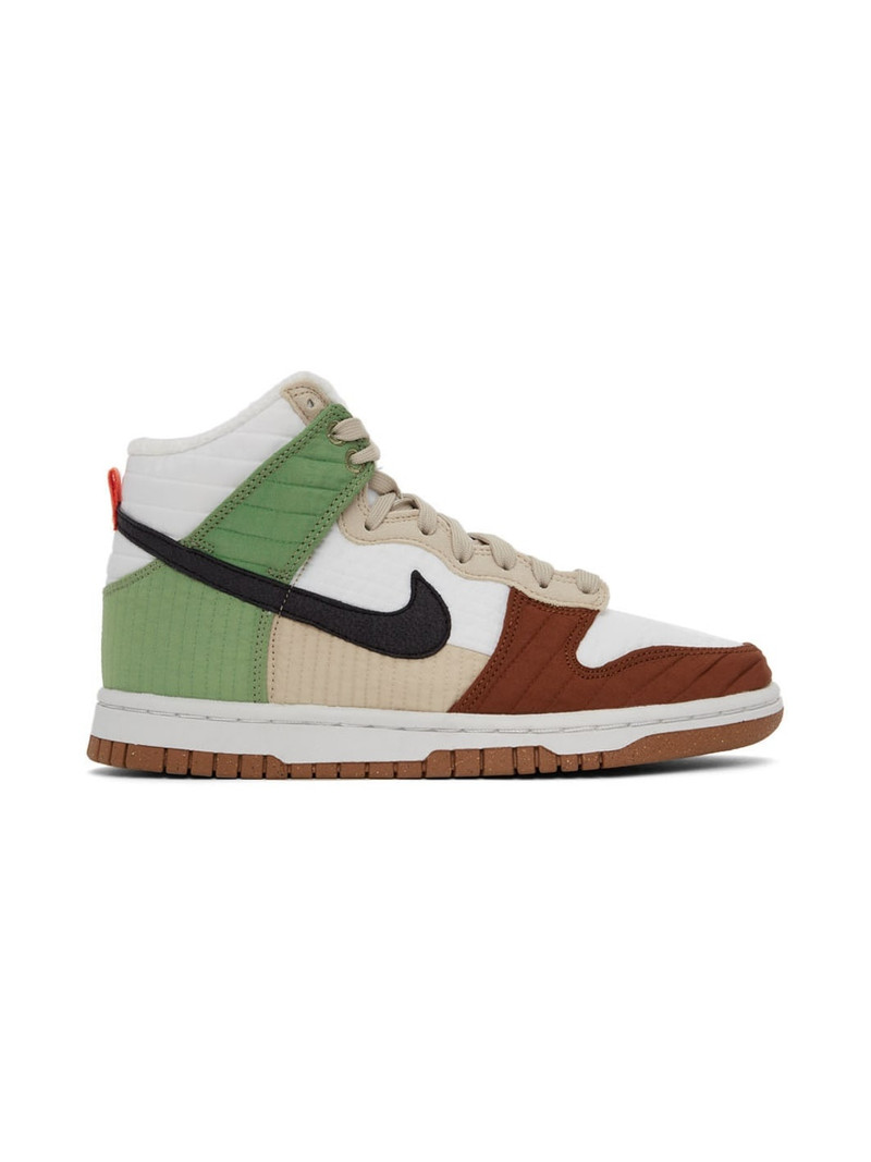 White & Brown Dunk High Lx Next Nature Sneakers - 1