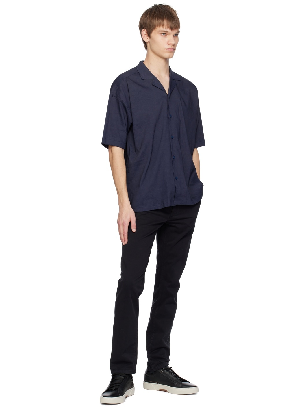 Navy Relaxed-Fit Shirt - 4