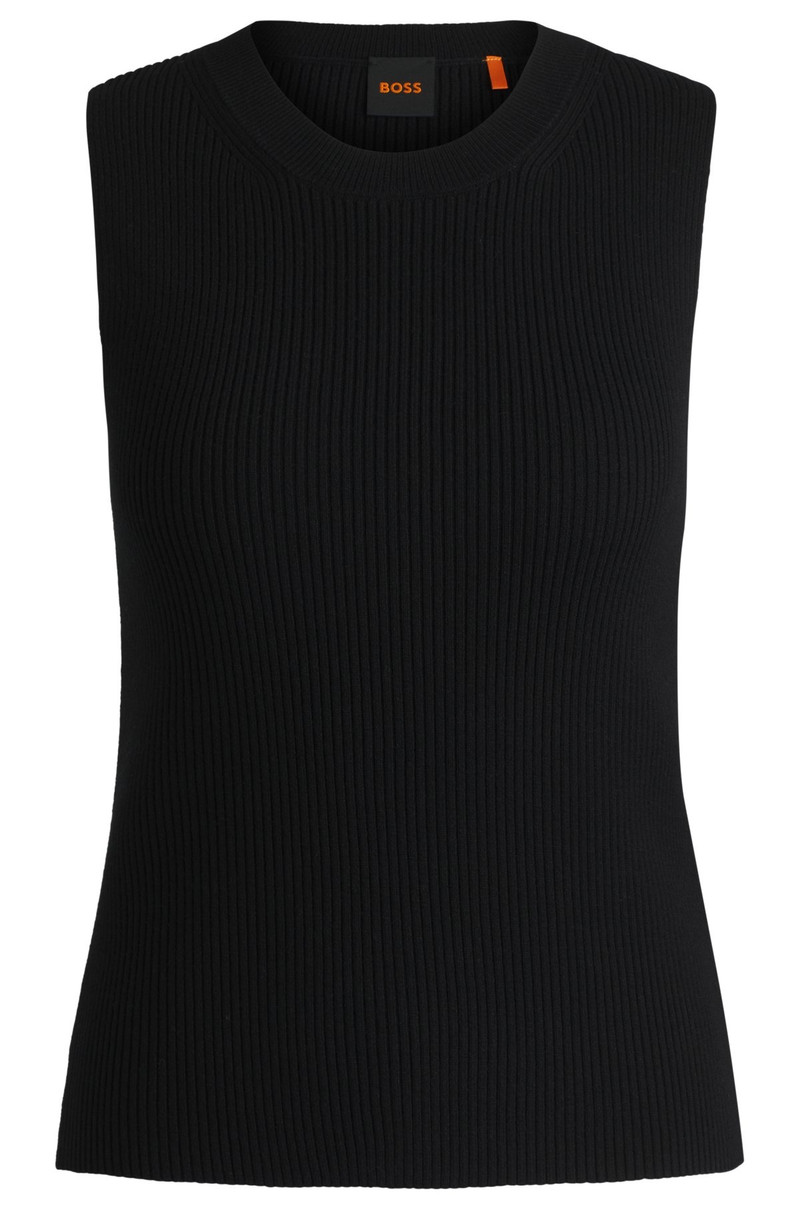 SLIM-FIT SLEEVELESS TOP IN RIBBED STRETCH FABRIC 1