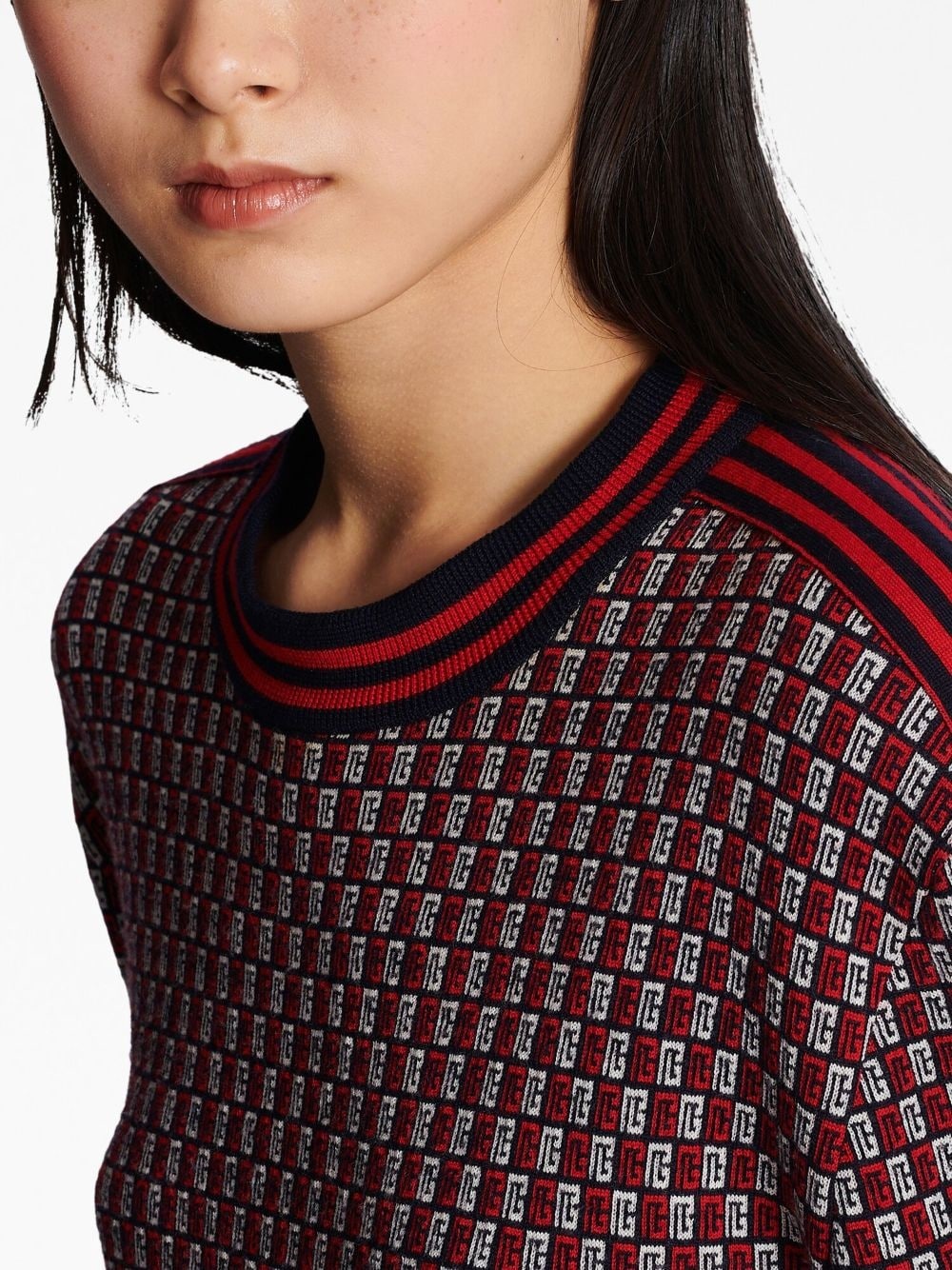 monogram check-pattern jumper - 6