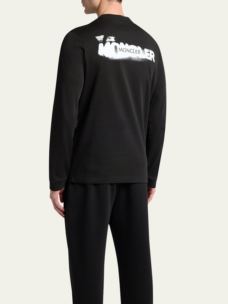 Moncler Men's Cotton Graffiti Logo Long-Sleeve T-Shirt outlook