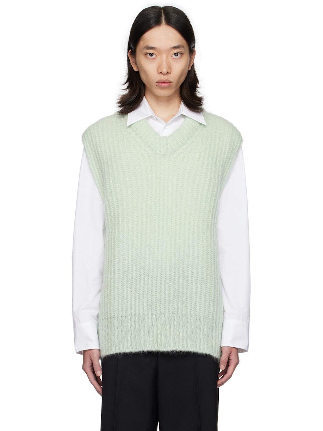 Green V-Neck Vest - 1