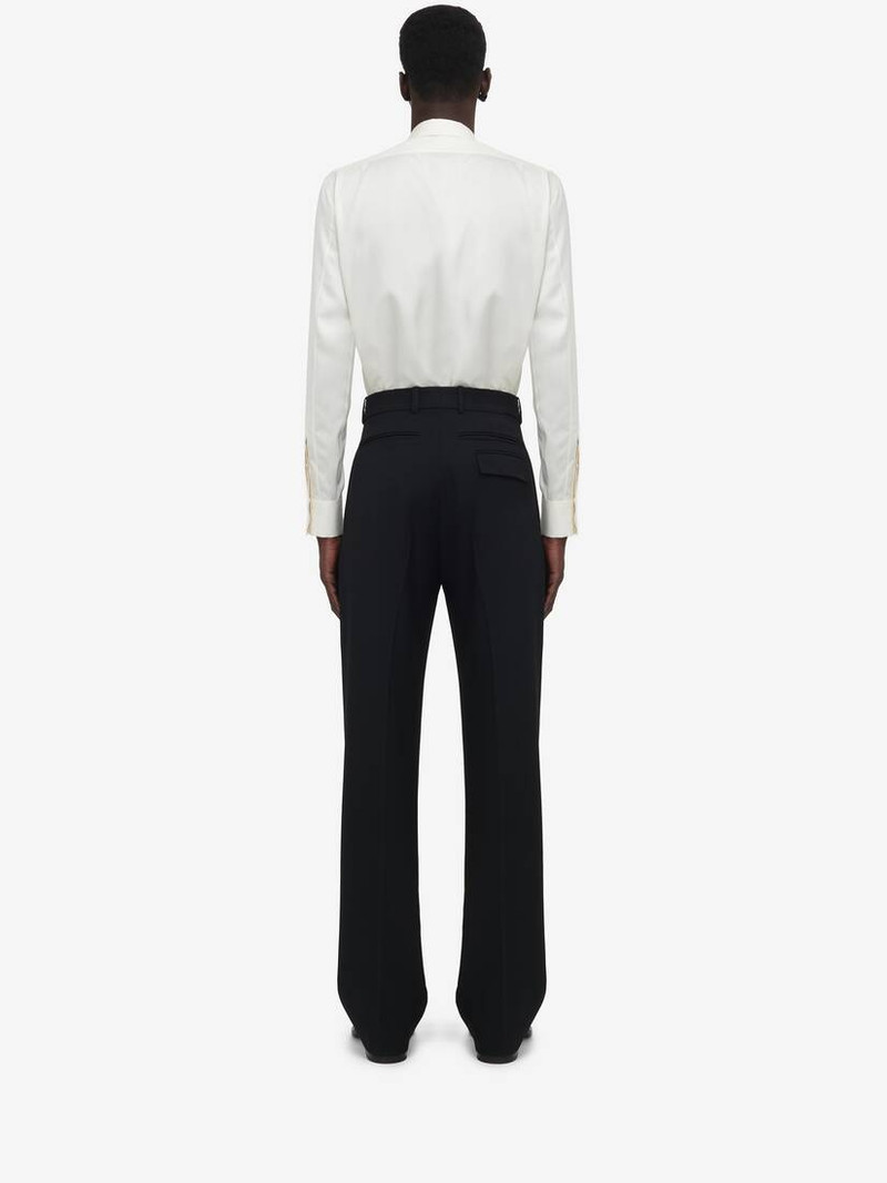 Men's Double Dart Back Pocket Baggy Trousers in Black 4