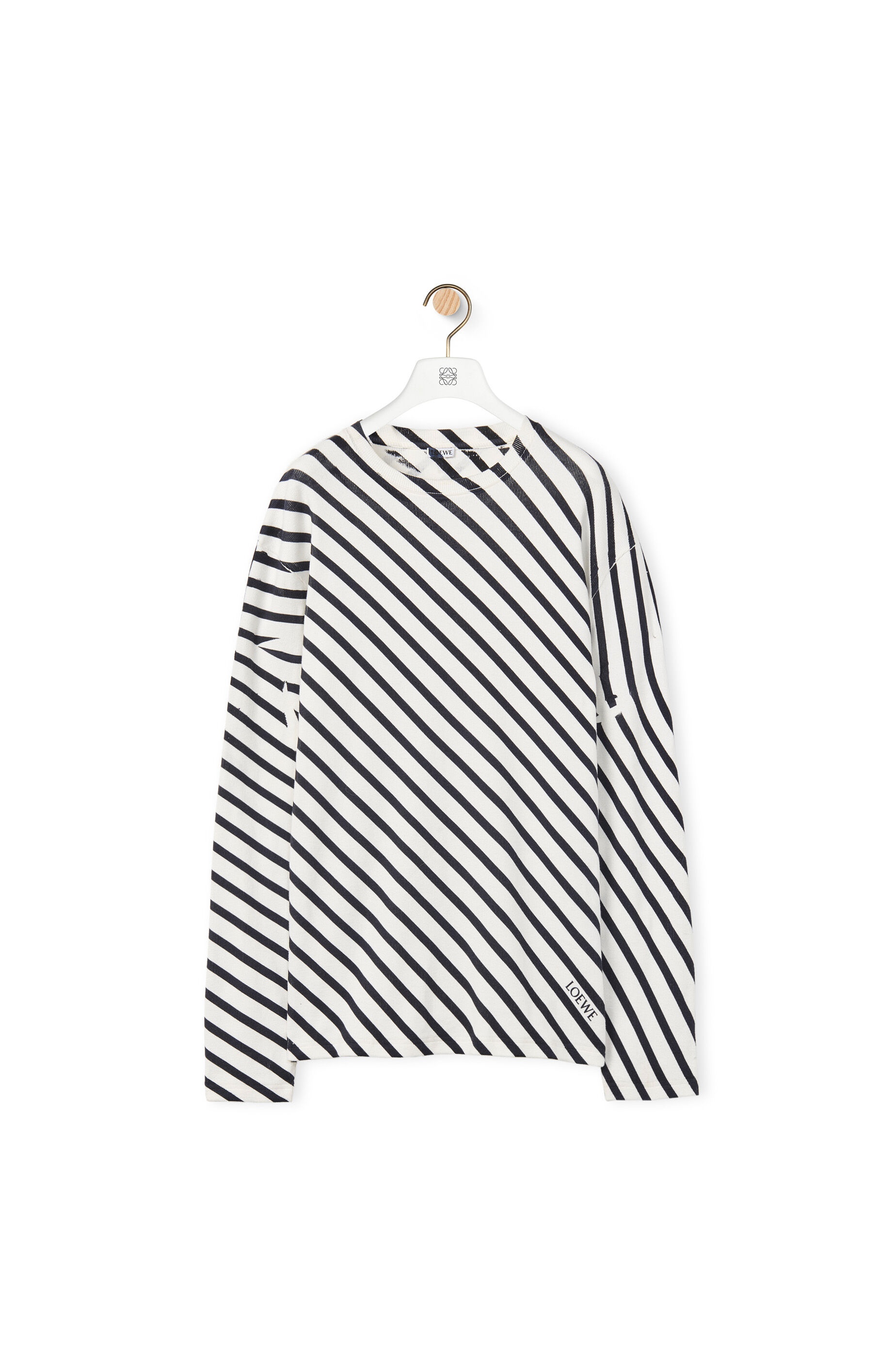 Diagonal stripe T-shirt in cotton - 1