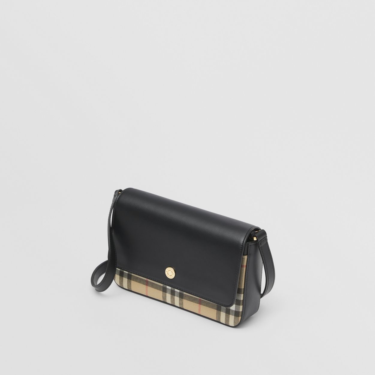Vintage Check and Leather Penny Bag - 4