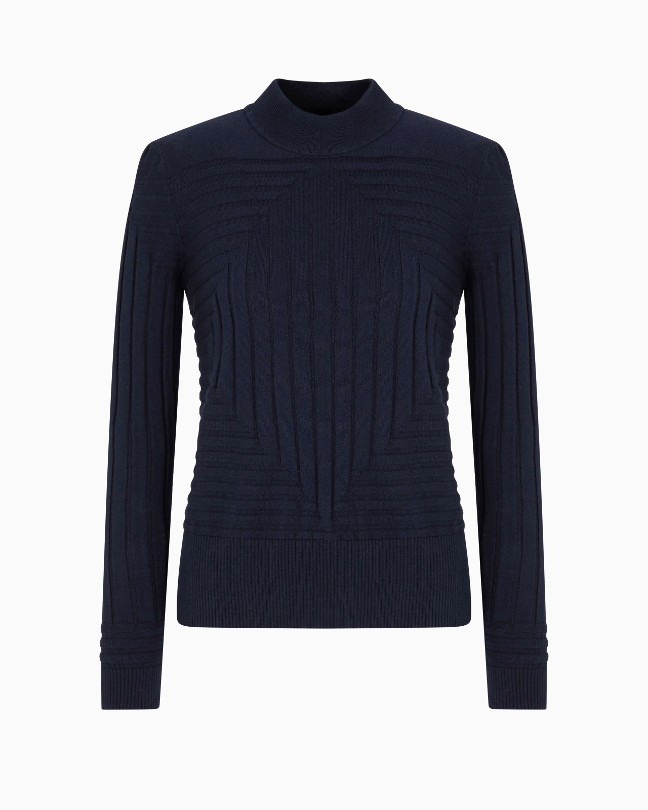 MOCK-NECK JUMPER WITH A RIBBED AND PLAIN-AND-PURL KNIT - 1