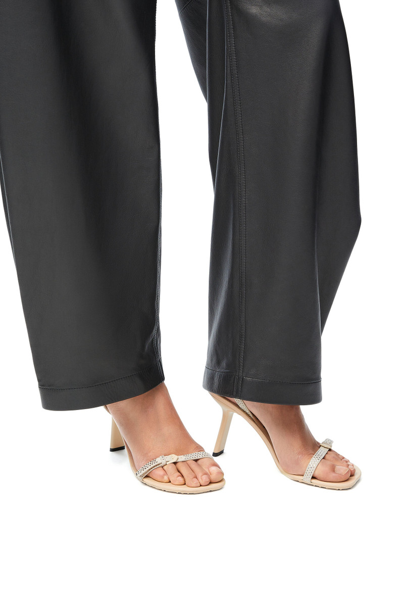 Loewe Petal sandal in suede and allover strass outlook