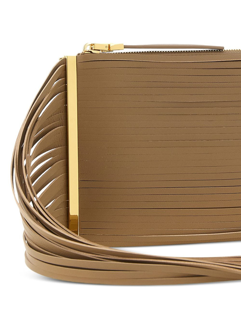 fringed leather clutch bag 3