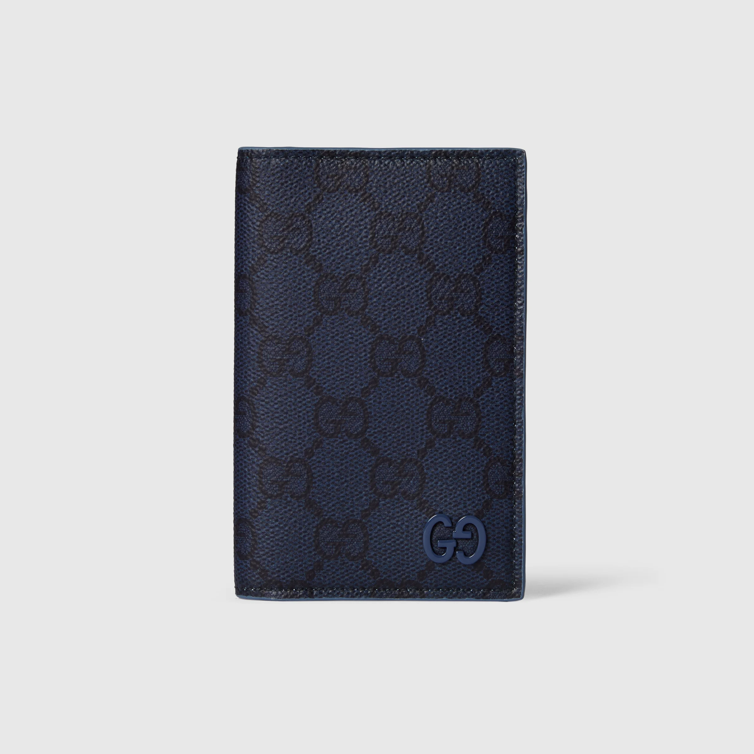 Dusty blue interior GG long card case - 1
