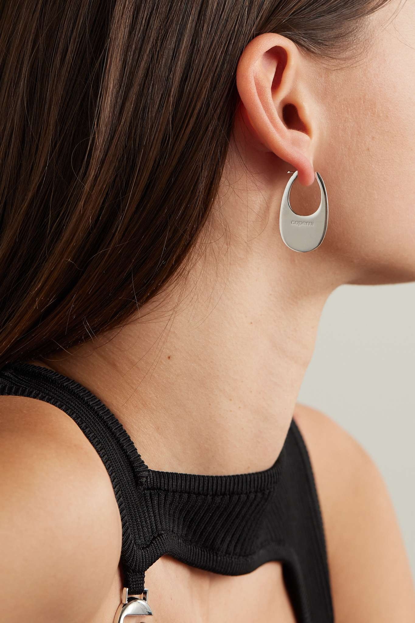 Swipe silver-tone earrings - 2
