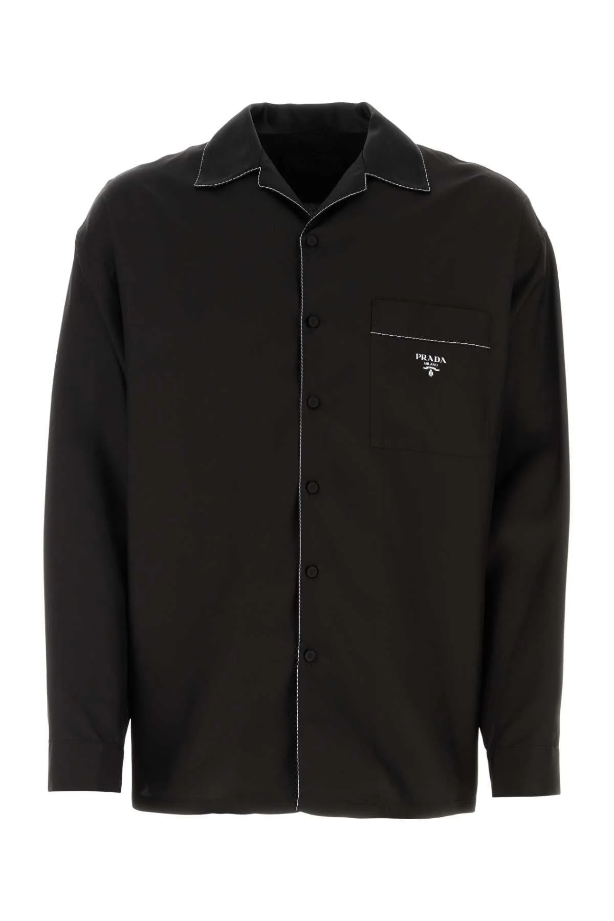 Prada Men Black Silk Shirt - 1