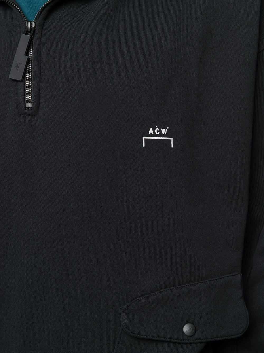 asymmetric logo printed hoodie - 5