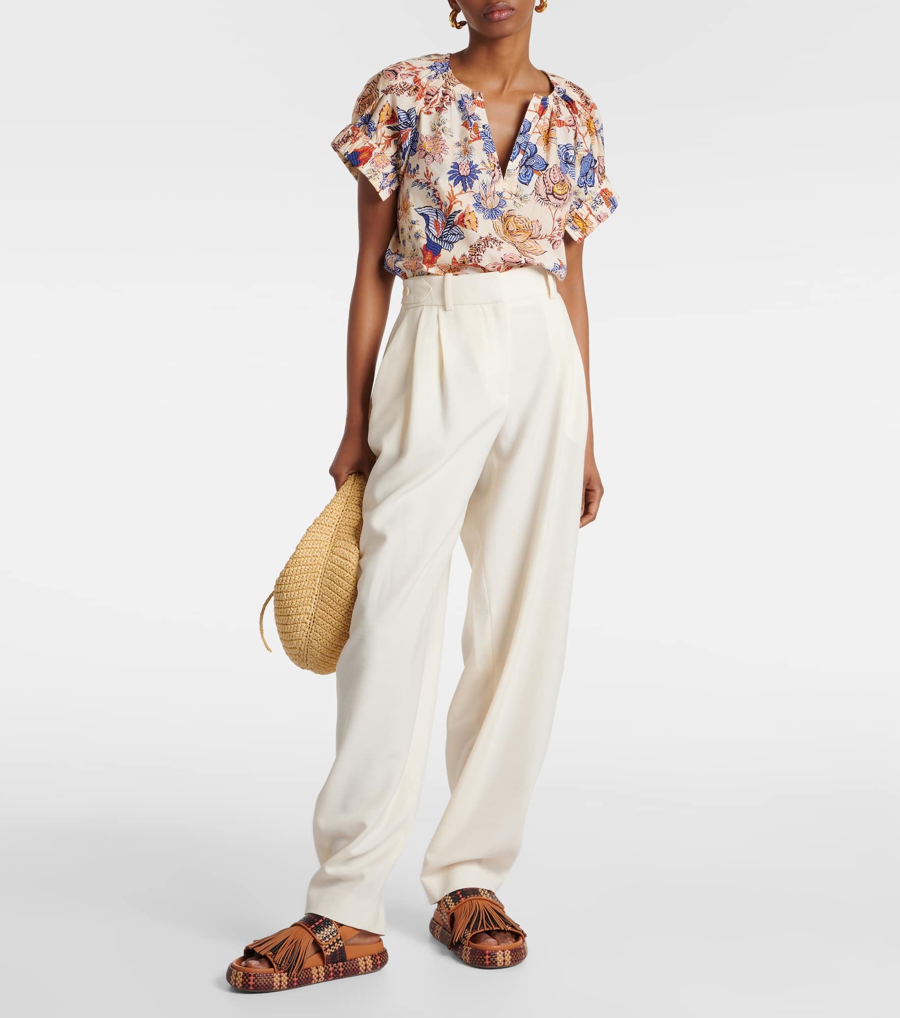 Fringed woven leather sandals - 2