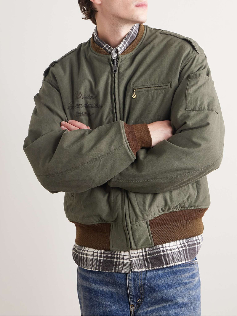 Reversible Printed Cotton-Blend and Twill Bomber Jacket 4