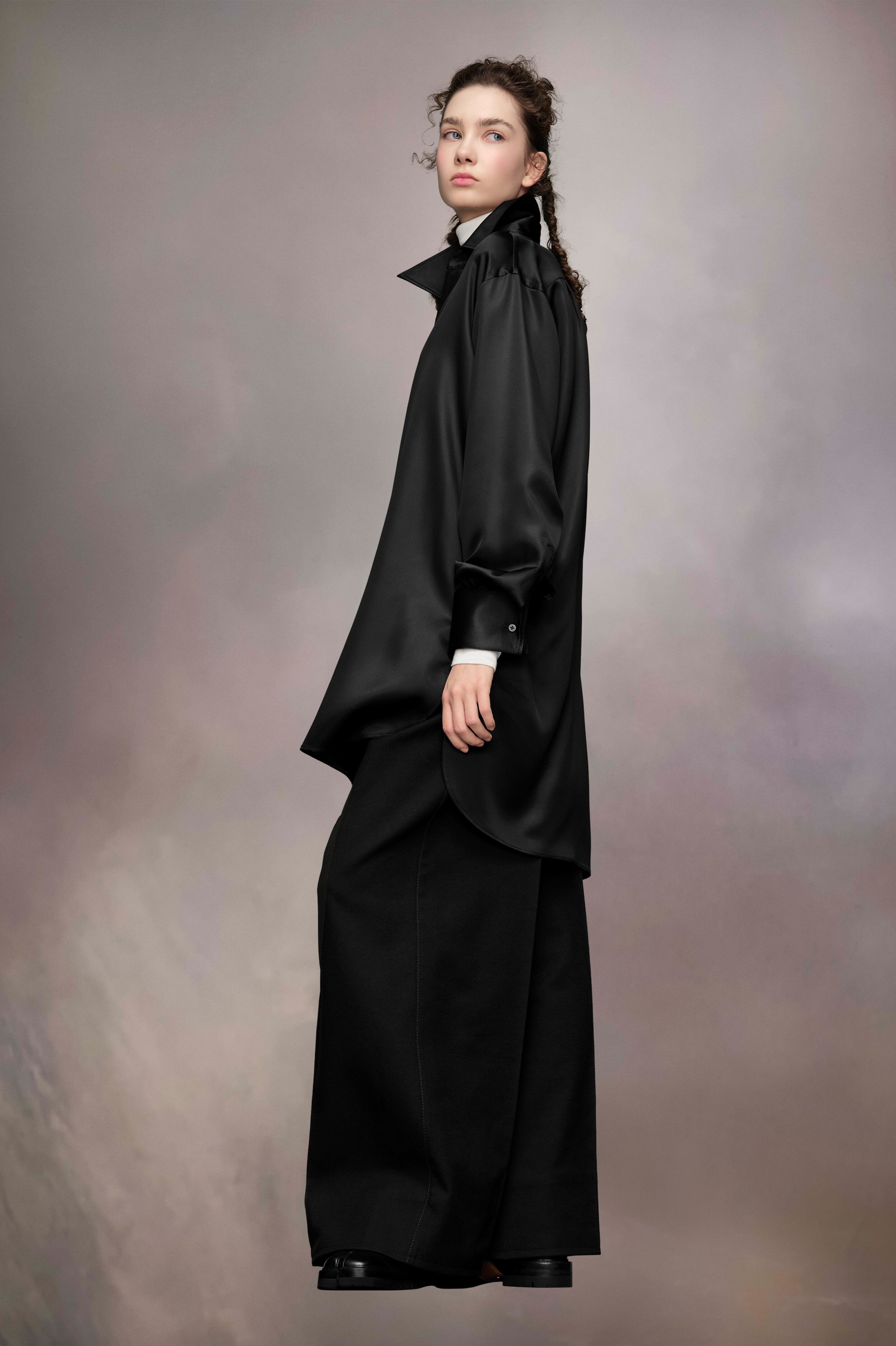 Silk Shirt Dress - 4