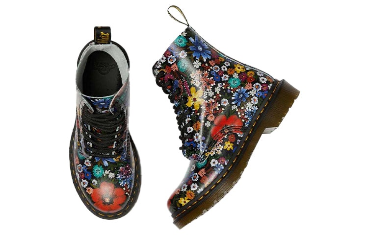 (WMNS) Dr. Martens 1460 Pascal Floral Lace Up Boots Black 26113102 - 3