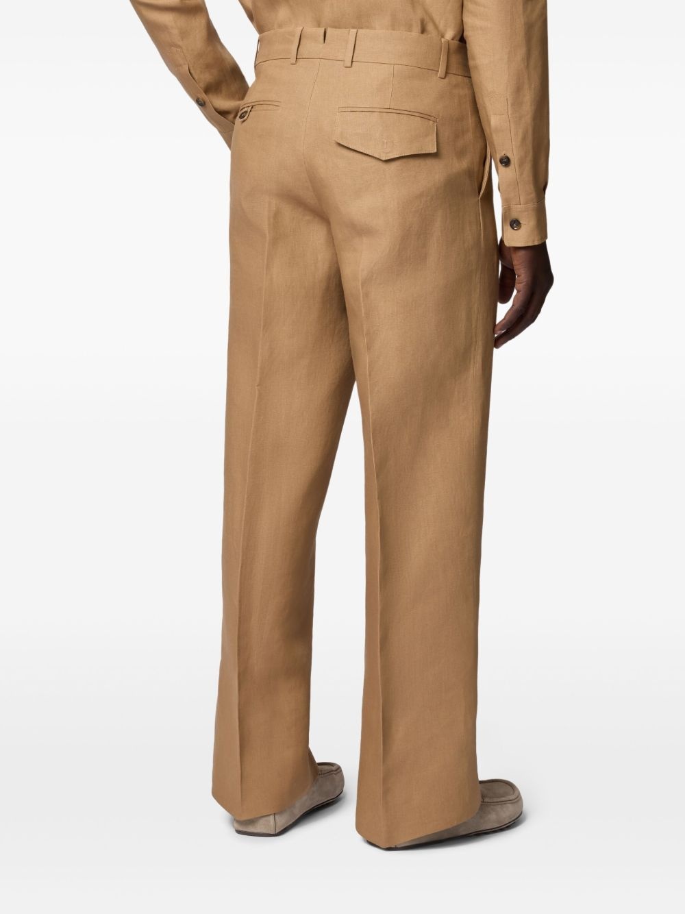 wide-leg cotton trousers - 4