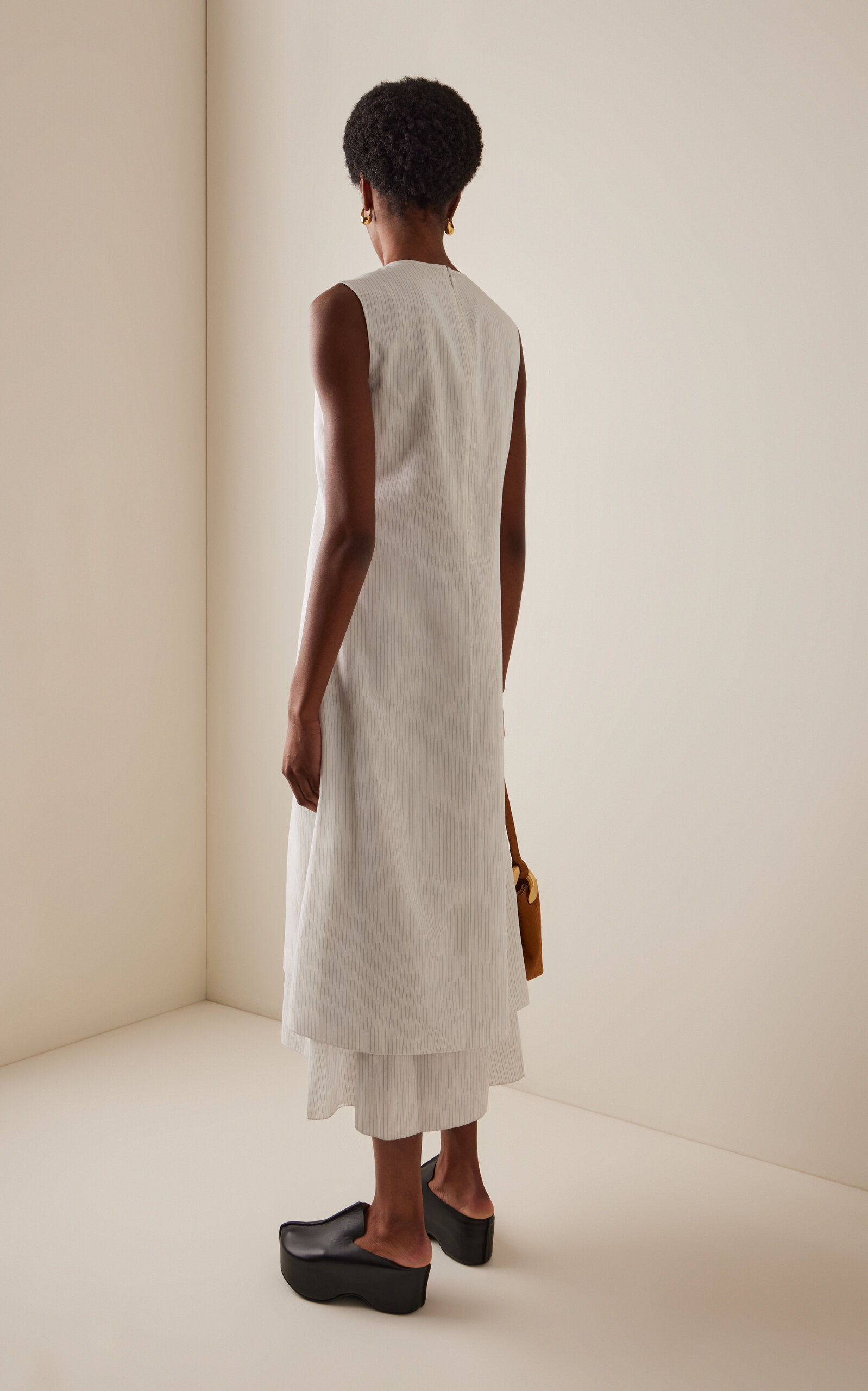 Layered Cotton Dress off-white - 4