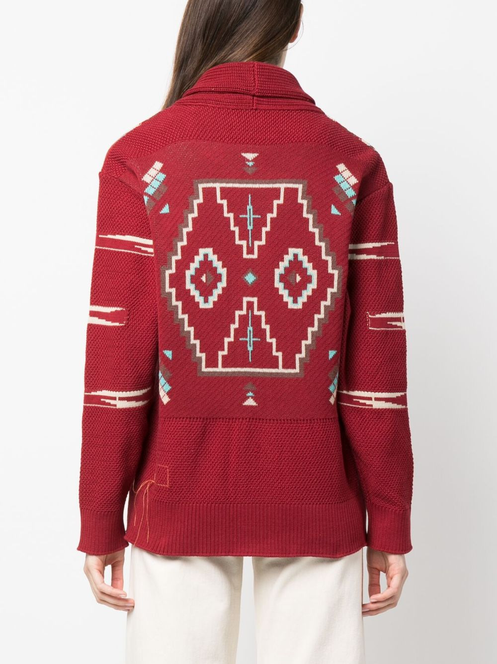 stripe-detail long-sleeve knitted cardigan - 4