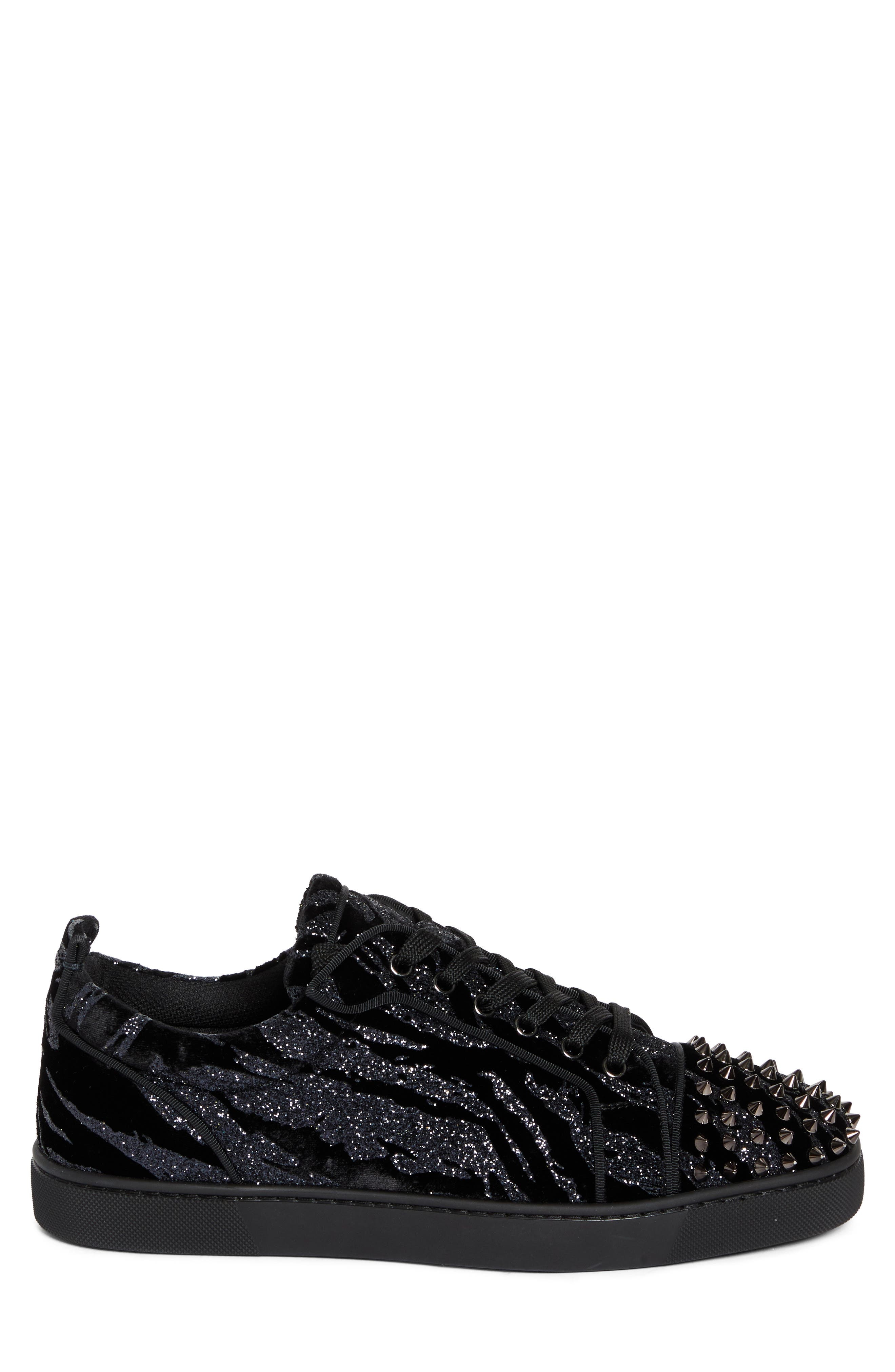 Christian Louboutin Louis Junior Spikes Orlato Sneaker in Black at Nordstrom - 3