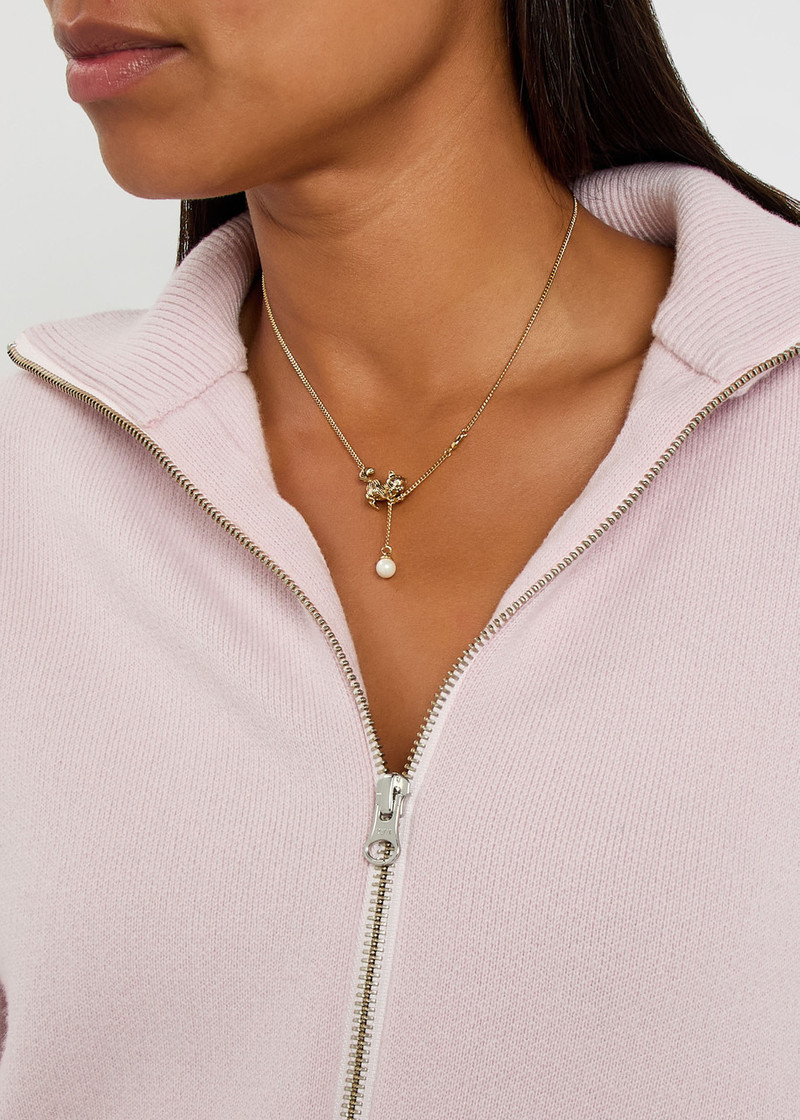 COACH Coach Cat and Pearl Pendant Necklace outlook