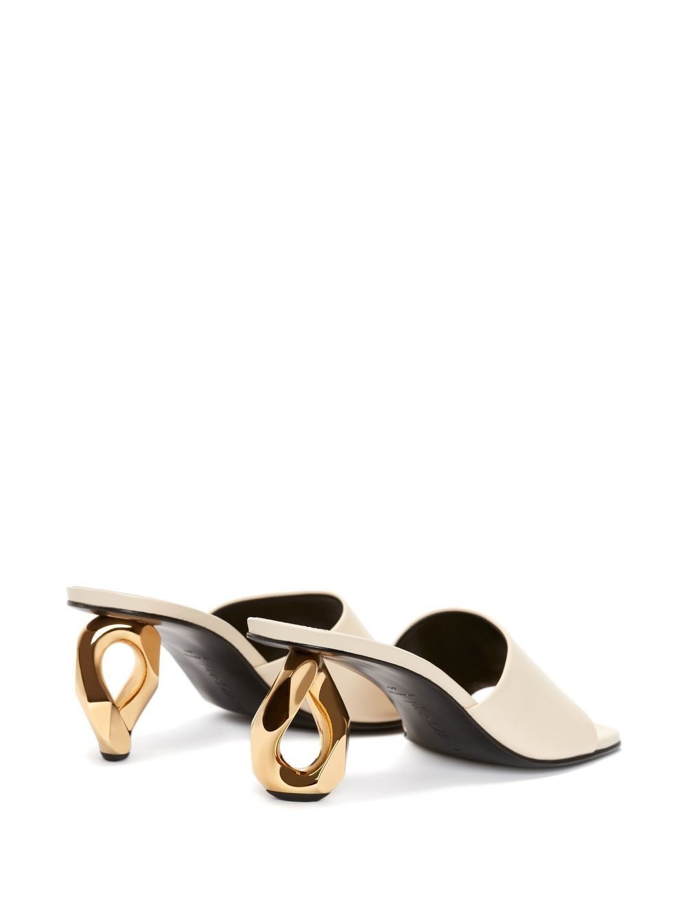 chain heel leather sandals - 3