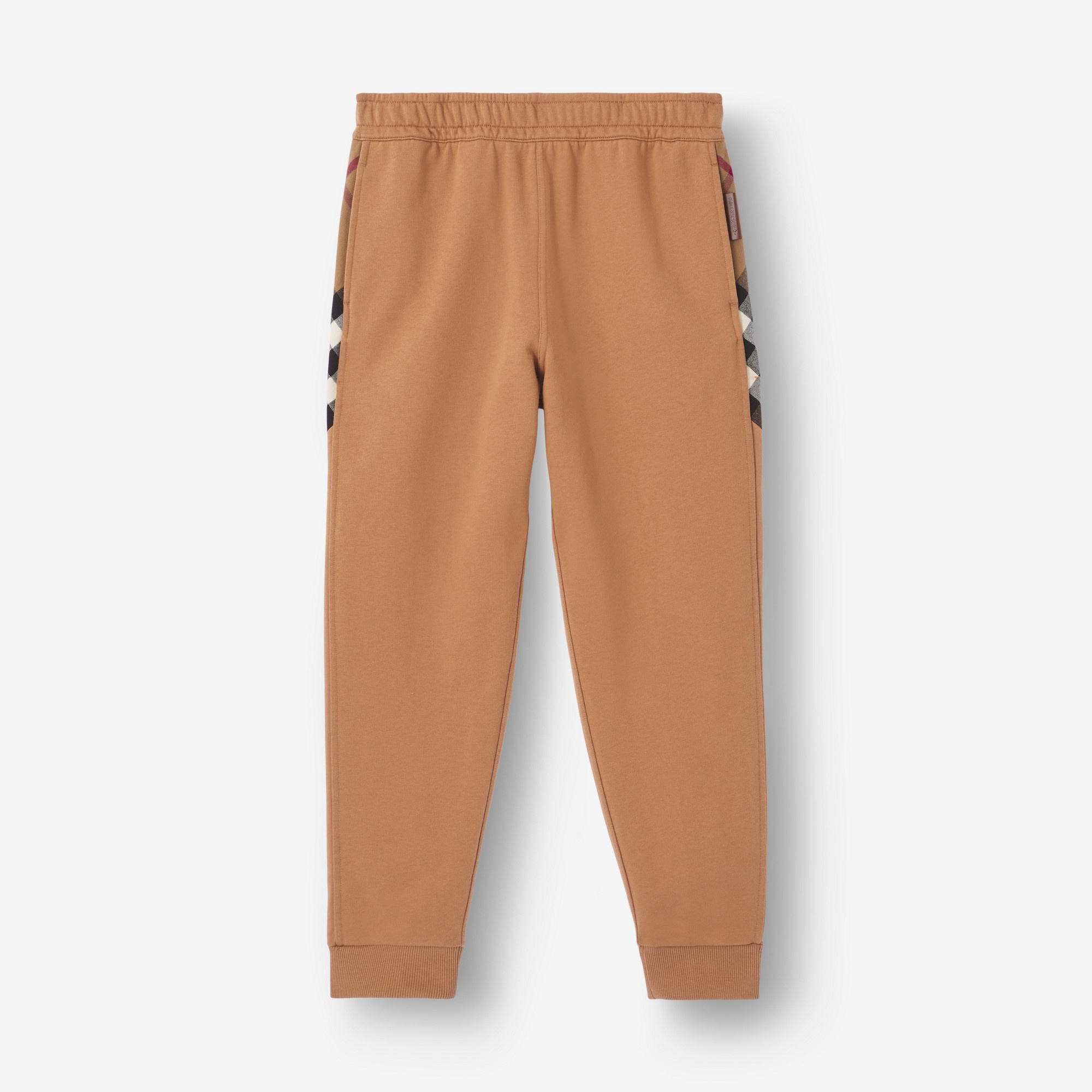 Check Panel Cotton Jogging Pants - 1