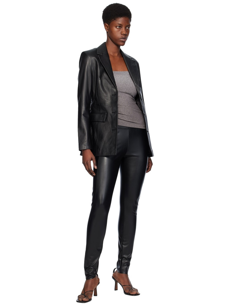 Wolford Black Edie Forming Faux-Leather Leggings outlook