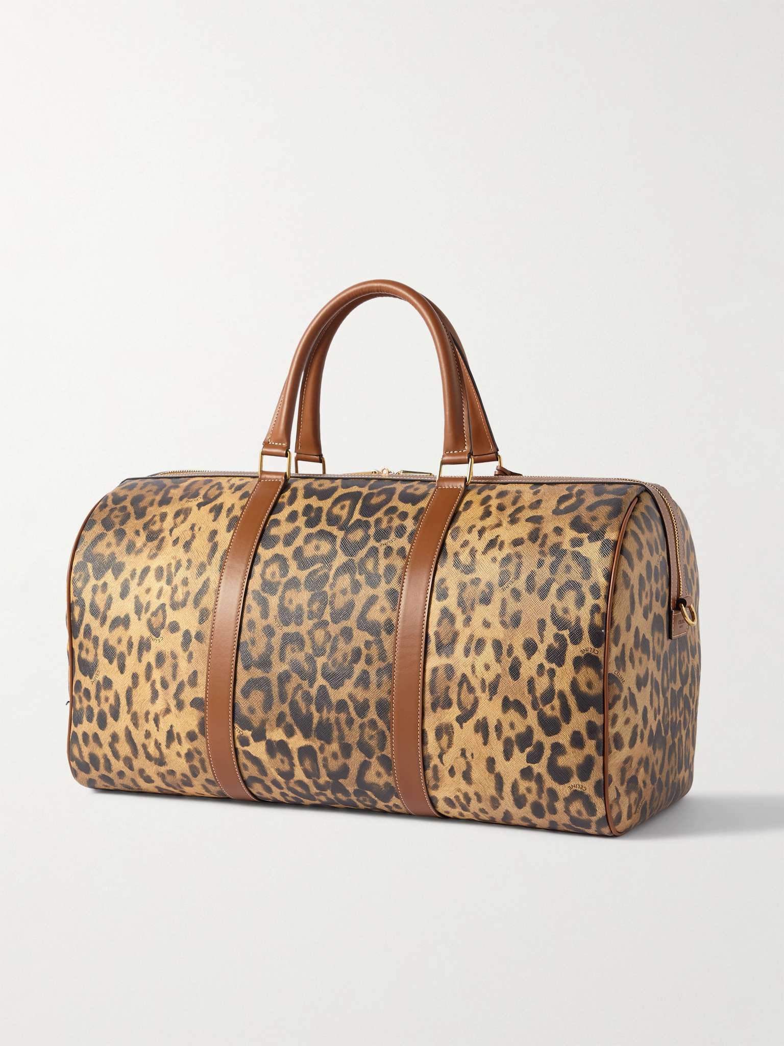 Medium Voyage Leather-Trimmed Leopard-Print Coated-Canvas Holdall - 4