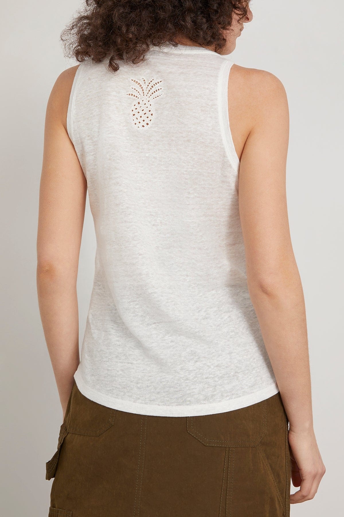 Natural Ease Sleeveless Top in Shaded White - 4